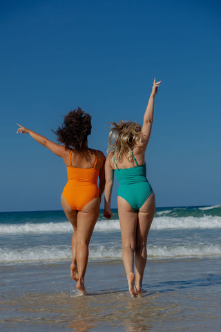 Coolum Core Support One Piece Swim - Orange Pop Texture - Active Truth - Image 3