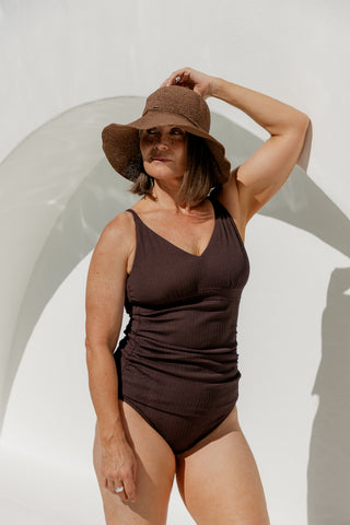 Coolum Tankini Top - Espresso Texture