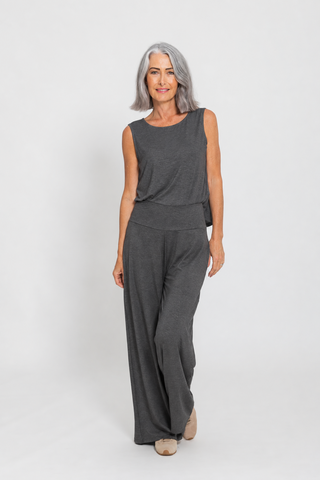 Bamboo Palazzo Pant - Dark Grey Marle - Active Truth - Image 2