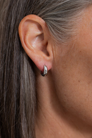 Stainless Steel Small Hoop Earring - Silver