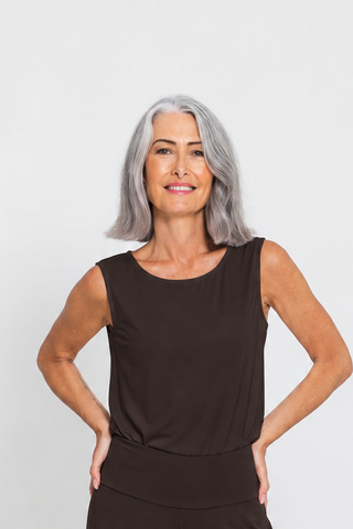 Bamboo Boat Neck Tank - Espresso - Active Truth - Image 1