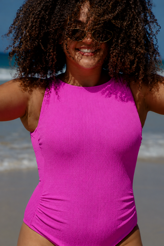 Coogee Core Support One Piece Swim - Hot Pink Texture