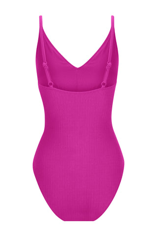 Long Torso Coolum Core Support One Piece Swim - Hot Pink Texture