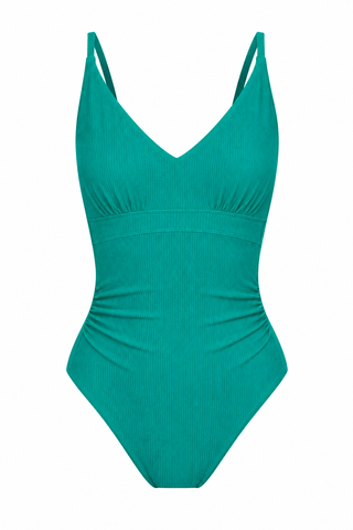 Long Torso Coolum Core Support One Piece Swim - Emerald Texture