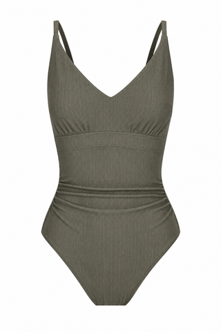 Long Torso Coolum Core Support One Piece Swim - Khaki Texture