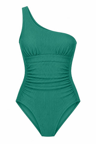 Esperance Core Support One Piece Swim in Emerald Texture, flat lay front view