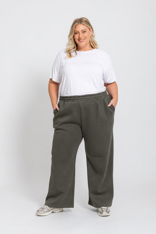 Offline Wide Leg Track Pant - Khaki - Active Truth - Image 2