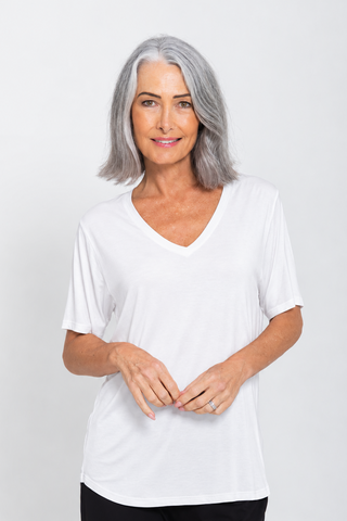 Bamboo V-Neck T-Shirt - White