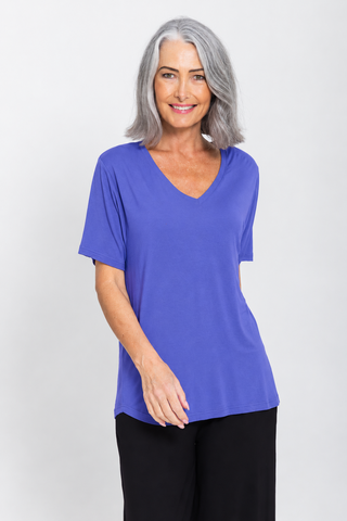 Bamboo V-Neck T-Shirt - Cobalt Blue