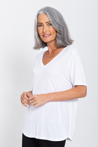 Bamboo V-Neck T-Shirt - White