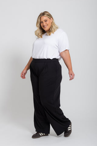 Motion Wide Leg Tailored Pant - Black