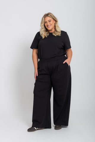 Motion Wide Leg Tailored Pant - Black