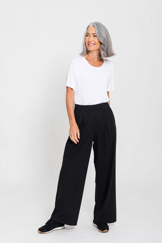 Motion Wide Leg Tailored Pant - Black