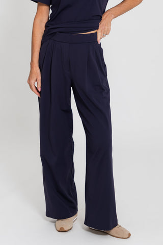 Motion Wide Leg Tailored Pant - Navy