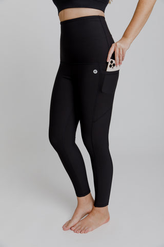Postpartum Recovery Move Leggings with Pockets - Black - Active Truth - Image 1