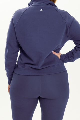 Rec Organic Fleece Half Zip Jumper - Dusk