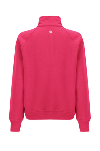 Rec Organic Fleece Half Zip Jumper - Raspberry