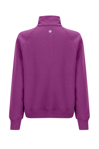 Rec Organic Fleece Half Zip Jumper - Violet