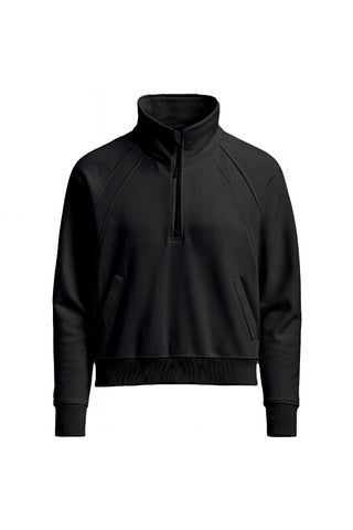Rec Organic Fleece Half Zip Jumper - Black