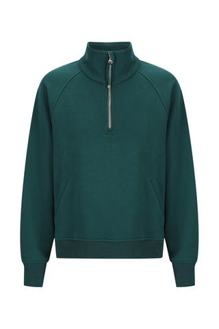 Rec Organic Fleece Half Zip Jumper - Teal