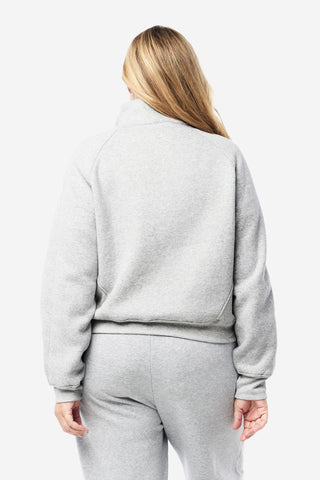 Rec Organic Fleece Half Zip Jumper - Grey Marle