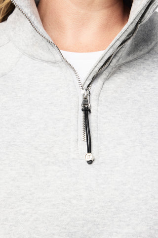 Rec Organic Fleece Half Zip Jumper - Grey Marle