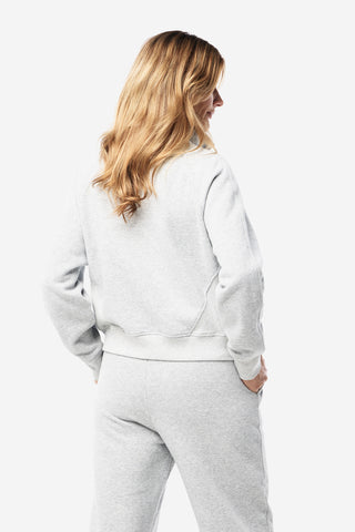 Rec Organic Fleece Half Zip Jumper - Grey Marle