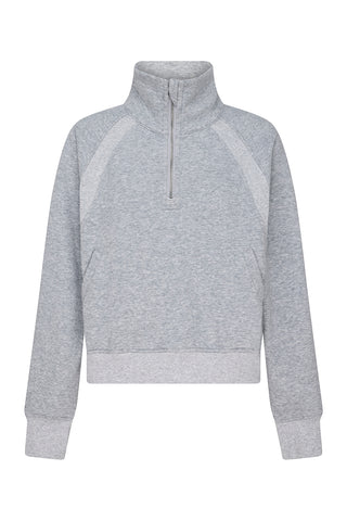 Rec Organic Fleece Half Zip Jumper - Grey Marle