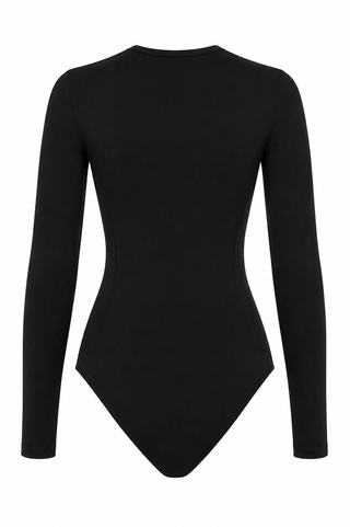 Sculpt Crew Neck Bodysuit in black, full length view