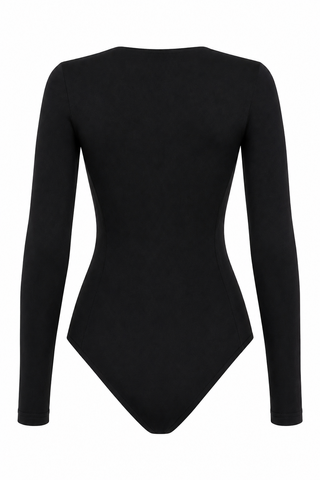 Sculpt V Neck Bodysuit - Black