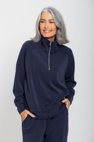 Softluxe Half Zip Jumper - Navy