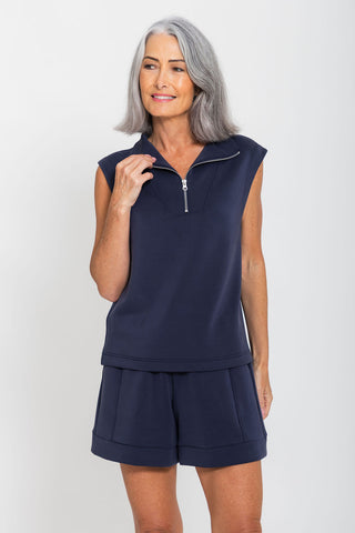 Softluxe Tank with Zip - Navy