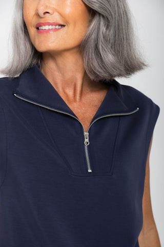 Softluxe Tank with Zip - Navy