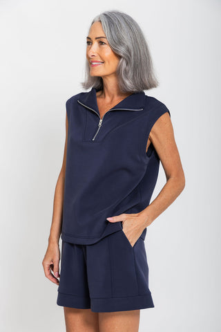 Softluxe Tank with Zip - Navy
