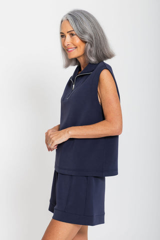 Softluxe Tank with Zip - Navy