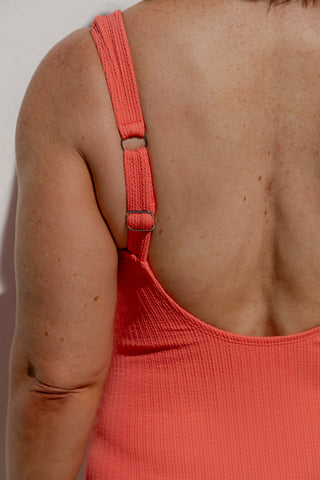 Sorrento Core Support One Piece Swim - Sunset Coral Texture