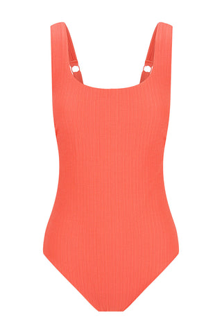 Sorrento Core Support One Piece Swim - Sunset Coral Texture