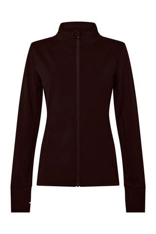 Thermal Sports Long Sleeve Zip Top - Espresso