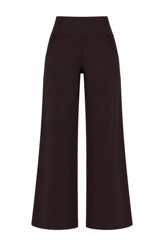 Thermal Wide Leg Pant with Pockets - Espresso