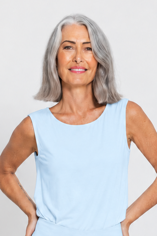 Bamboo Boat Neck Tank - Sky Blue - Active Truth - Image 1