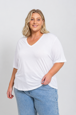 Bamboo V-Neck T-Shirt - White