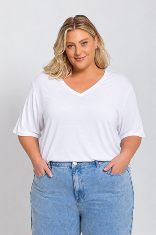 Bamboo V-Neck T-Shirt - White