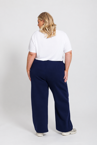 Offline Wide Leg Track Pant - Navy
