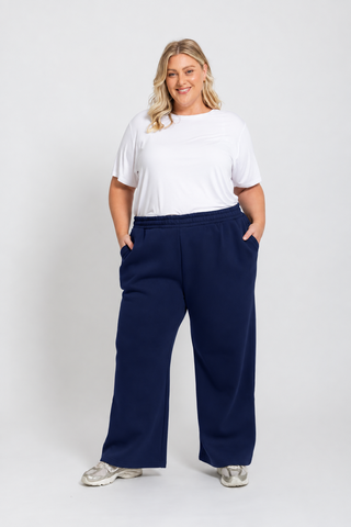 Offline Wide Leg Track Pant - Navy
