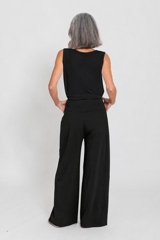 Bamboo Boat Neck Tank - Black