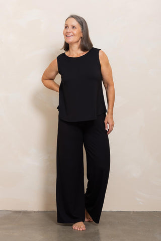 Bamboo Boat Neck Tank - Black