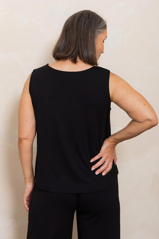 Bamboo Boat Neck Tank - Black - Active Truth - Image 10