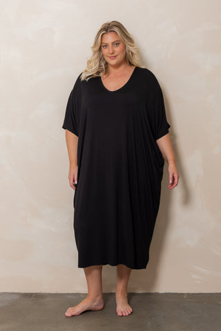 Bamboo Kaftan - Black