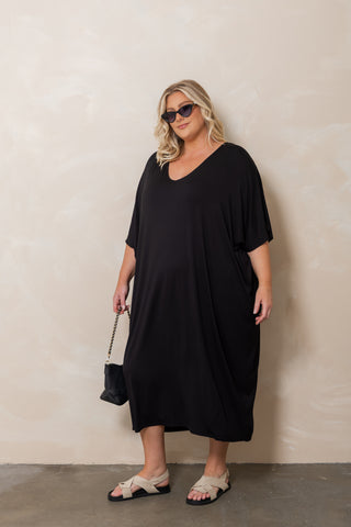 Bamboo Kaftan - Black