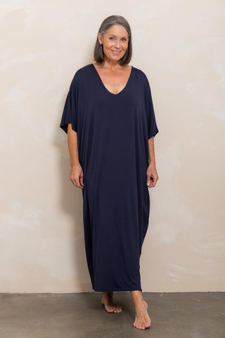 Bamboo Kaftan - Navy